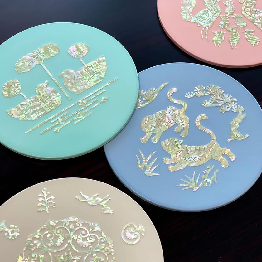 Base para copos em madrepérola